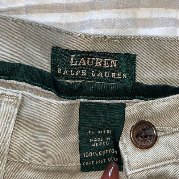Lauren Ralph Lauren Khaki Chino Shorts Sz 35 100% Cotton Classic - Picture 4 of 7